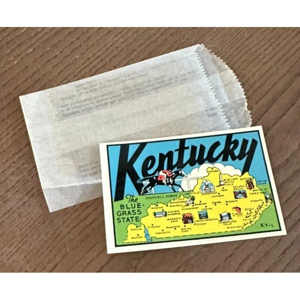 Vintage Kentucky The Blue Grass State Luggage Tag Travel Memorabilia